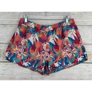Patagonia Barely Baggies 2 1/2" Shorts Womens Large Pink Blue White Tropical